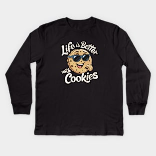 Life is better with cookies Kids Long Sleeve T-Shirt